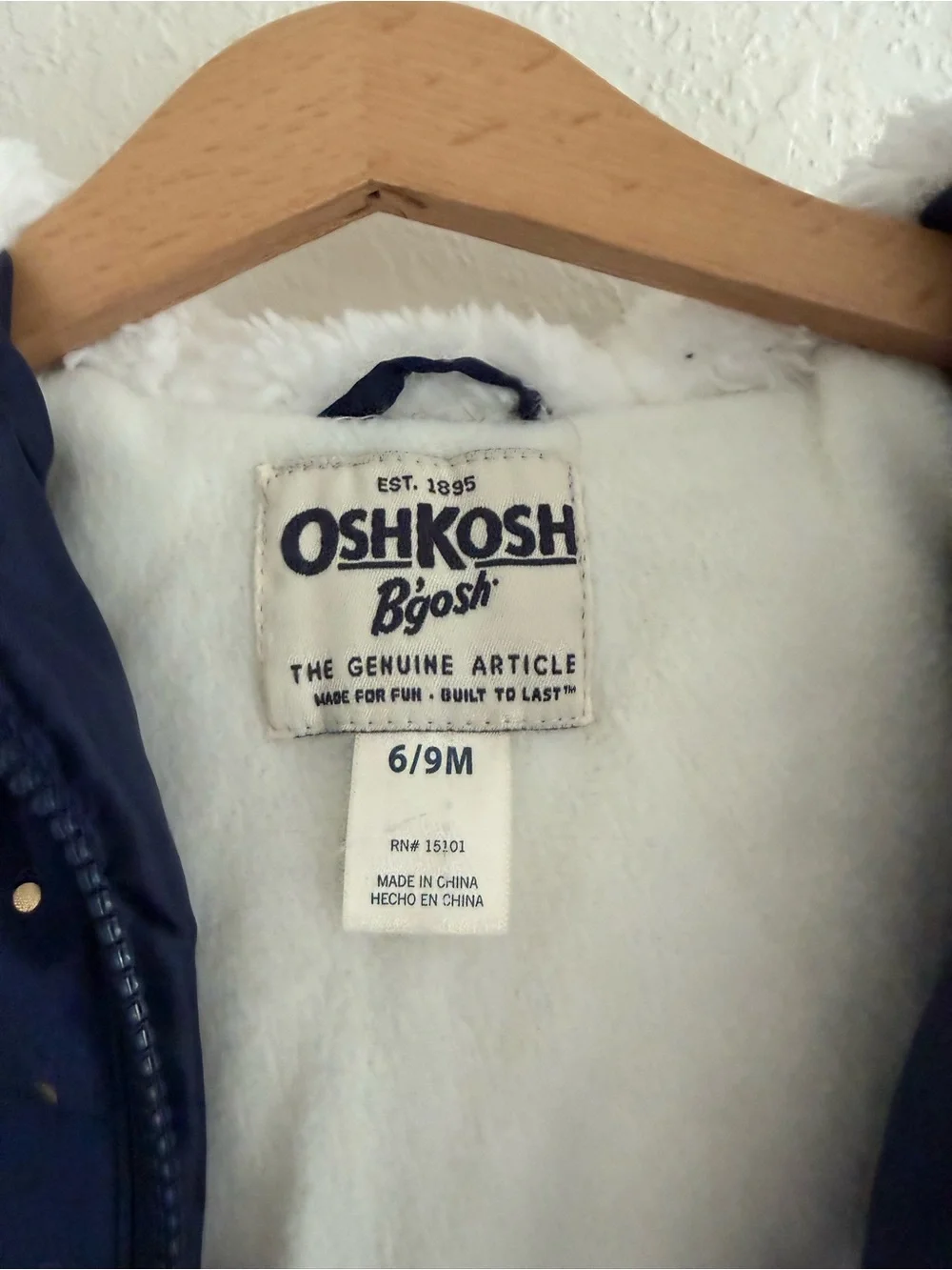 OshKosh B'gosh Navy Quilted snowsuit with Gold Dots